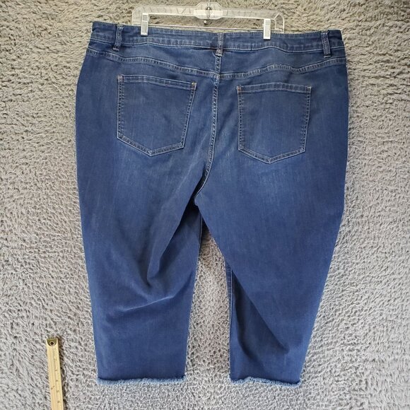 Lane Bryant Jeans Womens Size Plus 24 Blue Girlfriend Crop Stretch Denim - Picture 11 of 12